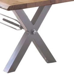 Hot Wohnen X Fuß Esszimmertisch mit Holzplatte Live Edge - Kandu