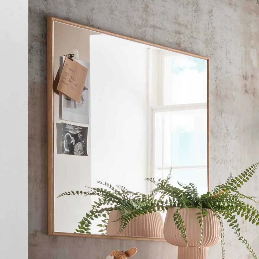 Best Wohnen 80x80 Garderobenspiegel mit Holzrahmen - Zonga