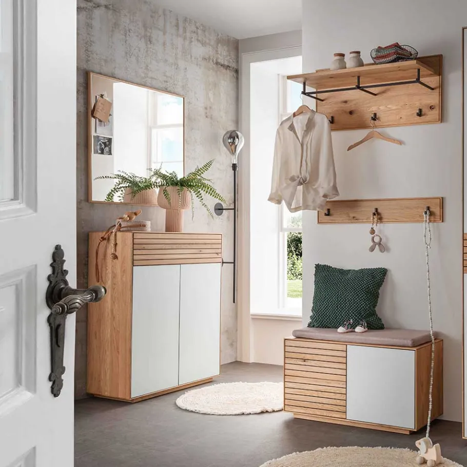 Best Wohnen 80x80 Garderobenspiegel mit Holzrahmen - Zonga