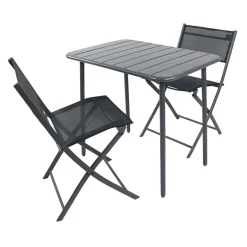 Online Wohnen 80x55 Gartentisch & Klappstühle Set - Xenata (dreiteilig)