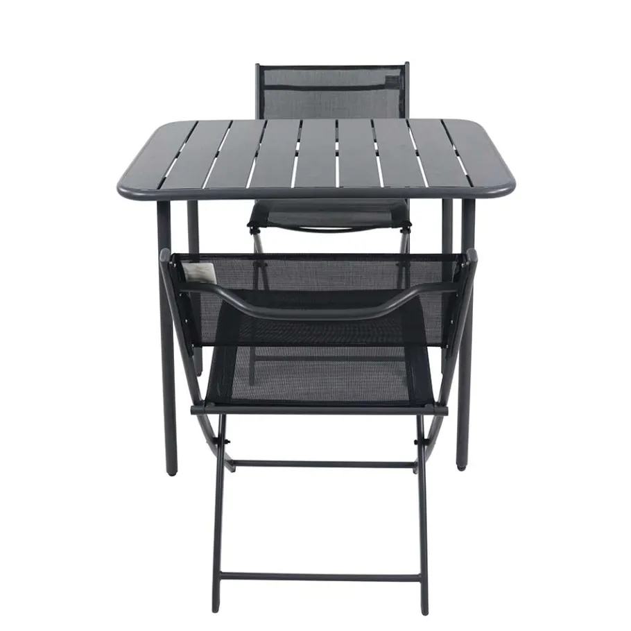 Online Wohnen 80x55 Gartentisch & Klappstühle Set - Xenata (dreiteilig)