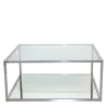 Discount Wohnen 80x80 Glas Couchtisch mit Spiegelglas Boden - Cowian