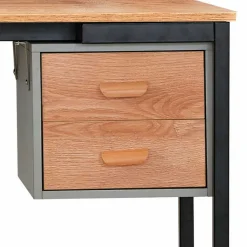 Online Wohnen 140x60 Industrial Schreibtisch mit Aufsatz - Pluta