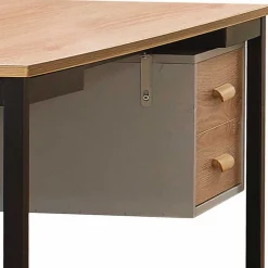 Online Wohnen 140x60 Industrial Schreibtisch mit Aufsatz - Pluta