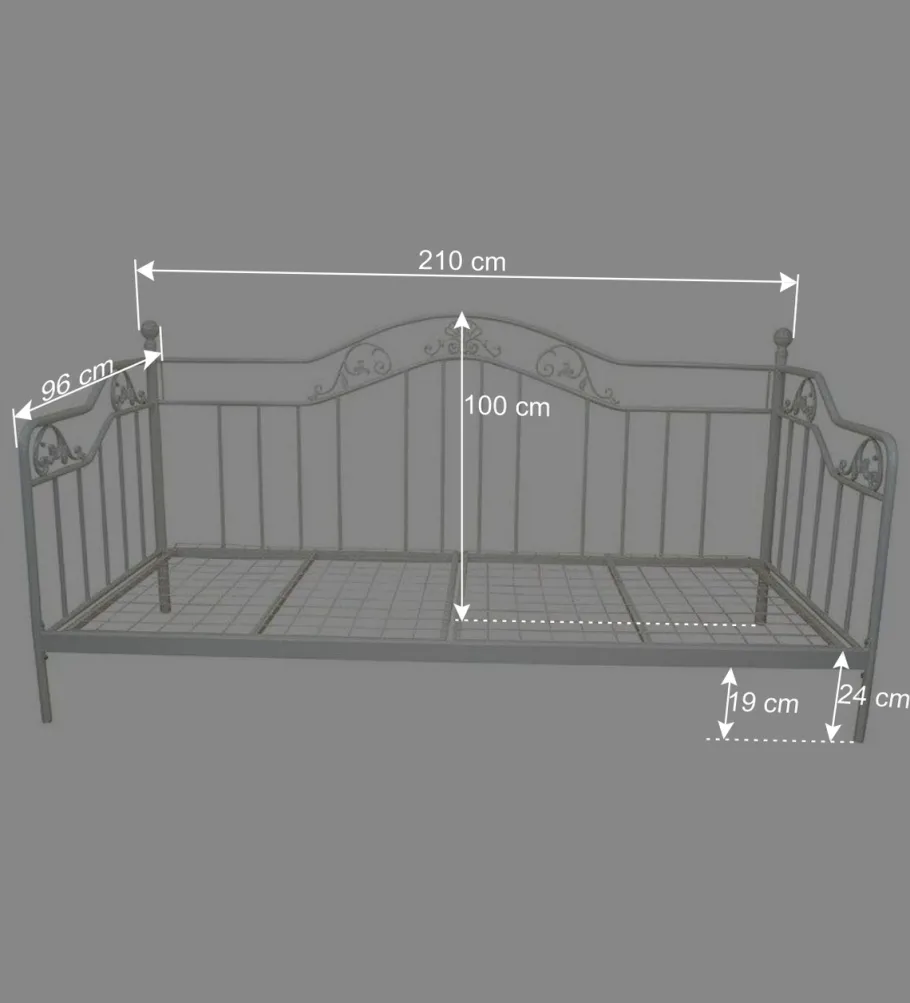 Best Wohnen 90x200 Metall Daybed in Weiß - Alberton