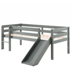 Sale Wohnen 90x200 Mini Hochbett mit Rutsche in Grau - Galicia