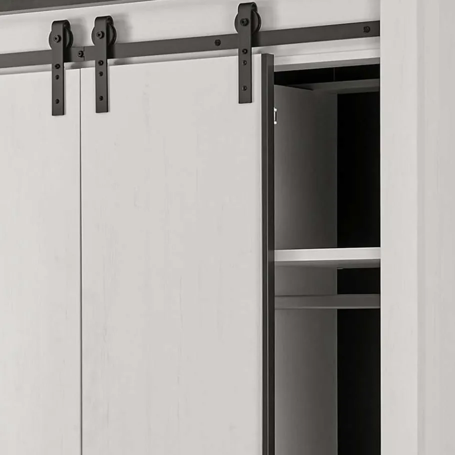 New Wohnen 140x200 Modern Country Bett & Schrank - Tramos (vierteilig)