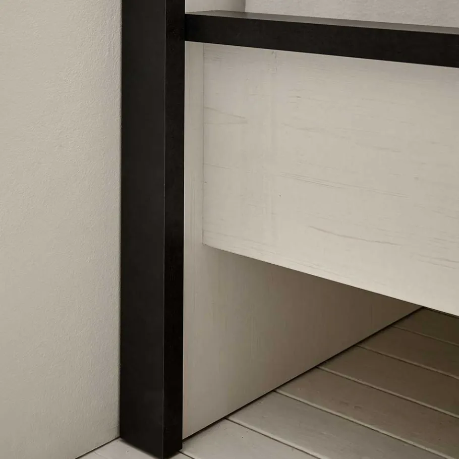 New Wohnen 140x200 Modern Country Bett & Schrank - Tramos (vierteilig)