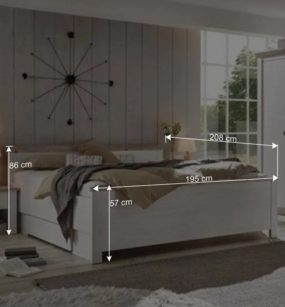 New Wohnen 180x200 Schlafzimmer Möbel komplett - Nedita I (vierteilig)
