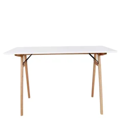 New Wohnen 120x60 Schreibtisch in Weiß & Natur - Cora