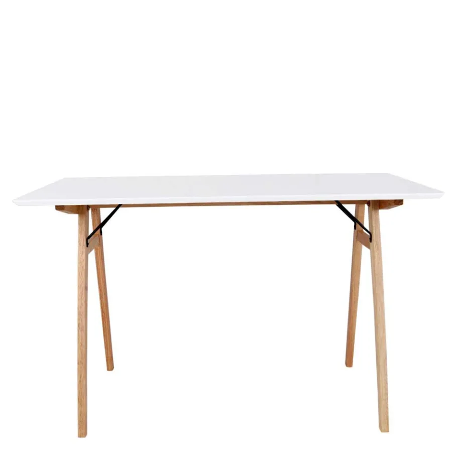 New Wohnen 120x60 Schreibtisch in Weiß & Natur - Cora