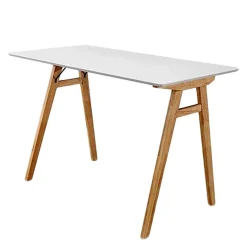 New Wohnen 120x60 Schreibtisch in Weiß & Natur - Cora
