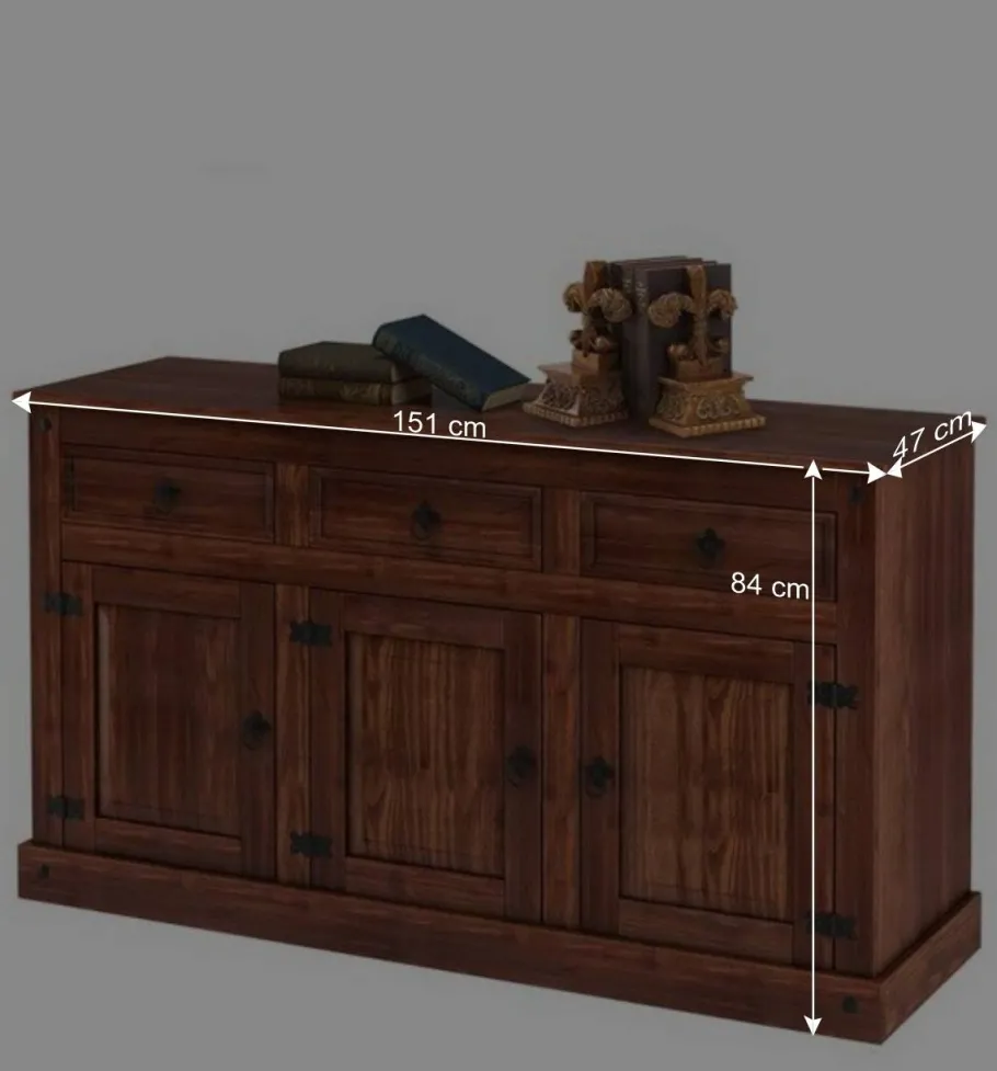 Best Wohnen 15184x47 Sideboard aus dunkler Kiefer - Matthew