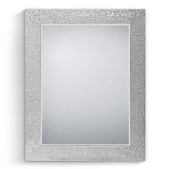 Discount Wohnen 55x70 Spiegel mit breitem Rahmen in Silber - Tunapuna