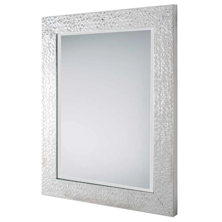 Discount Wohnen 55x70 Spiegel mit breitem Rahmen in Silber - Tunapuna