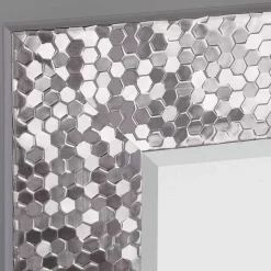 Discount Wohnen 55x70 Spiegel mit breitem Rahmen in Silber - Tunapuna
