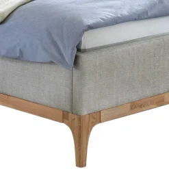 Best Wohnen 140x200 Stoffbett in Grau mit Holz - Palmiro