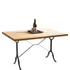Outlet Wohnen 120x65 Wildeiche Tisch mit Gusseisen Gestell - Louves