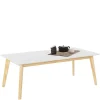 Outlet Wohnen 120x60 Wohnzimmer Tisch in Weiß & Kiefer - Tropezian