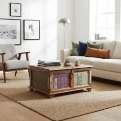 Online Wohnen 90x60 Wohnzimmer Truhentisch im Shabby Style - Slinida