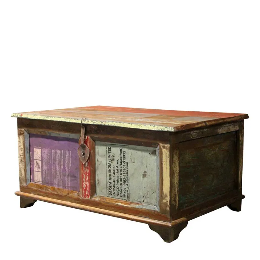 Online Wohnen 90x60 Wohnzimmer Truhentisch im Shabby Style - Slinida