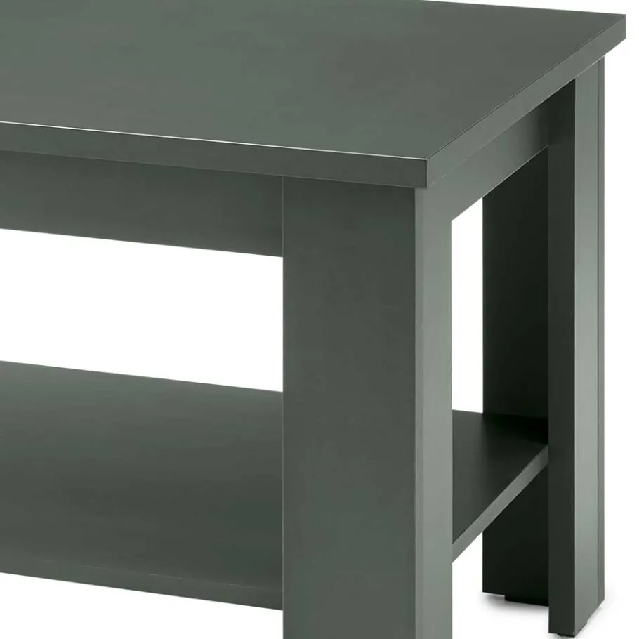 Outlet Wohnen 120x60 Wohnzimmertisch in Dunkelgrün - Niestov