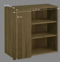 Sale Wohnen 83x83cm Flur Holz Regal mit Schrankfach - Avidora