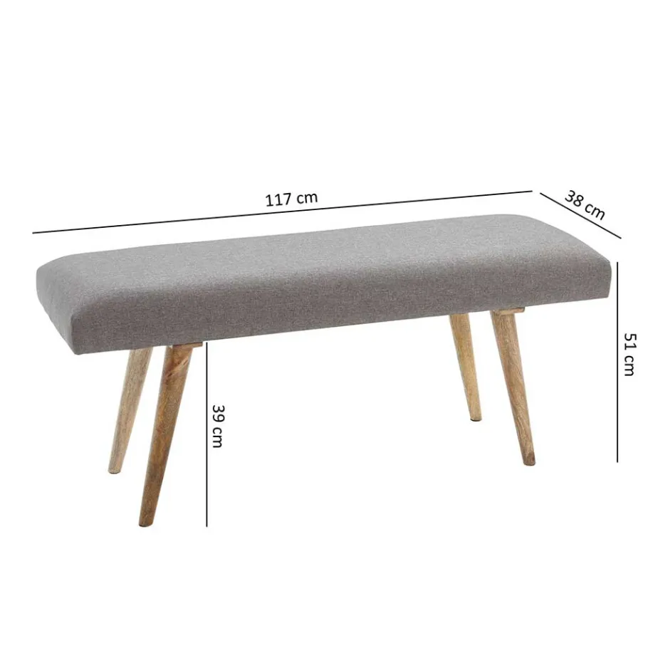 Hot Wohnen 117x38cm Polsterbank im Mid Century Stil - Africo