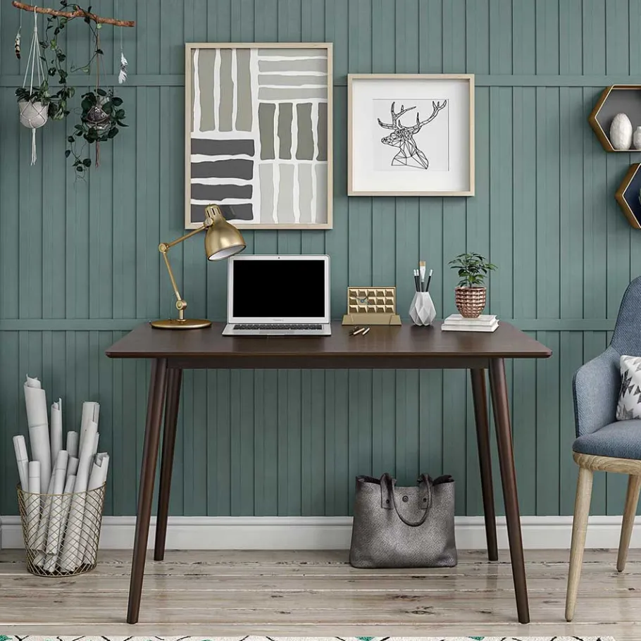 Online Wohnen 121x60cm Schreibtisch in Walnuss - Despelin