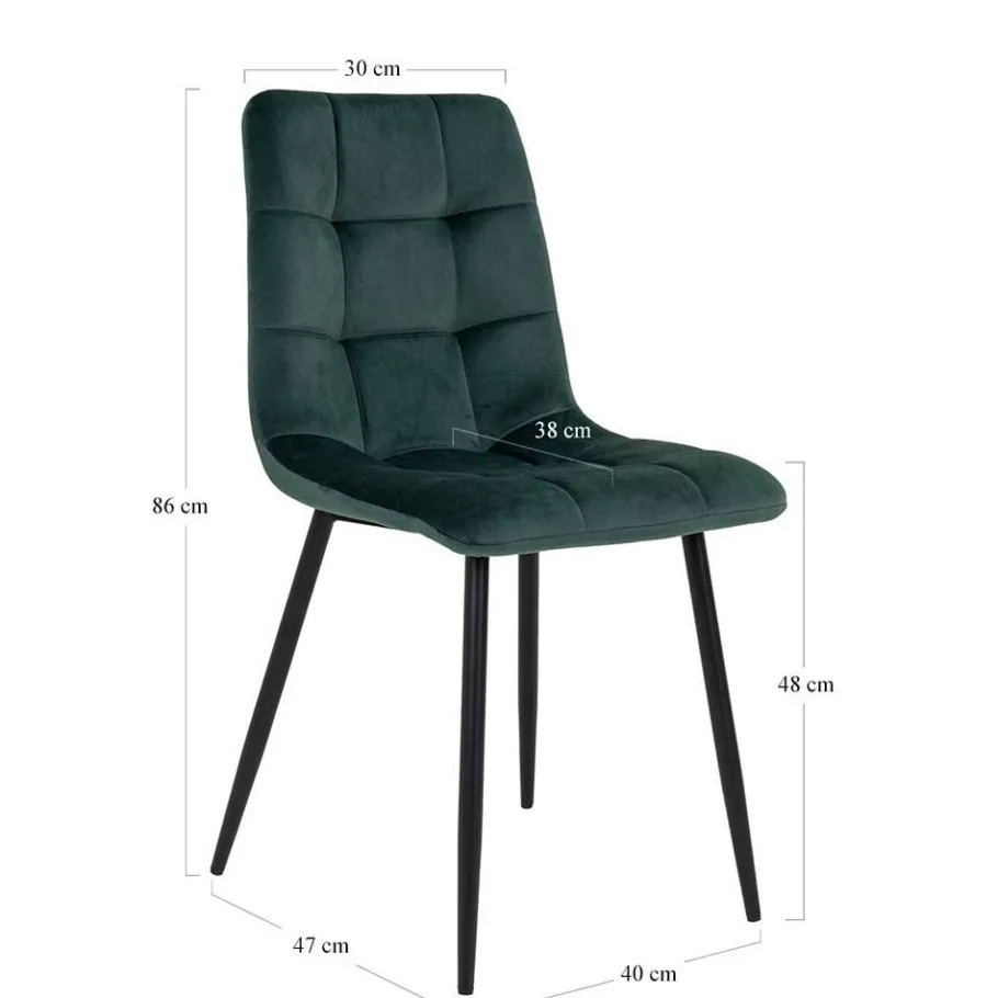 Sale Wohnen X-Fuß-Tisch & Samtstühle - Domniar (siebenteilig)