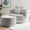 Clearance Wohnen XL Drehsessel mit Hocker Set - Iliana (zweiteilig)