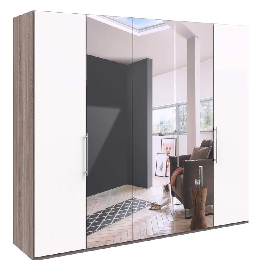 Discount Wohnen XL Kleiderschrank mit Spiegel - Tivierto