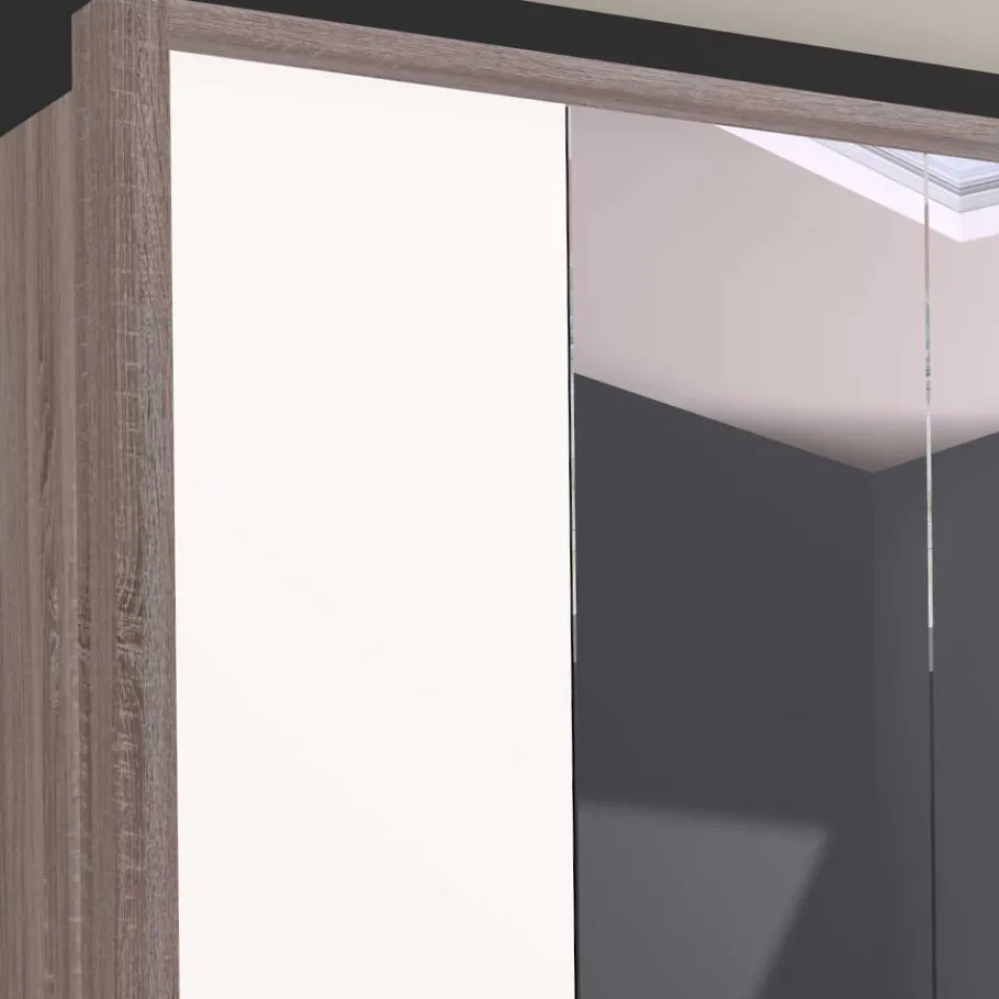 Discount Wohnen XL Kleiderschrank mit Spiegel - Tivierto