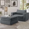 Sale Wohnen XL Sessel mit Hocker in Anthrazit - Ruffos (zweiteilig)