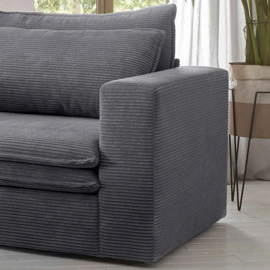 Sale Wohnen XL Sessel mit Hocker in Anthrazit - Ruffos (zweiteilig)
