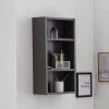 Outlet Wohnen 30x64x18 3 Fächer Badregal in Dunkelgrau - Breznia