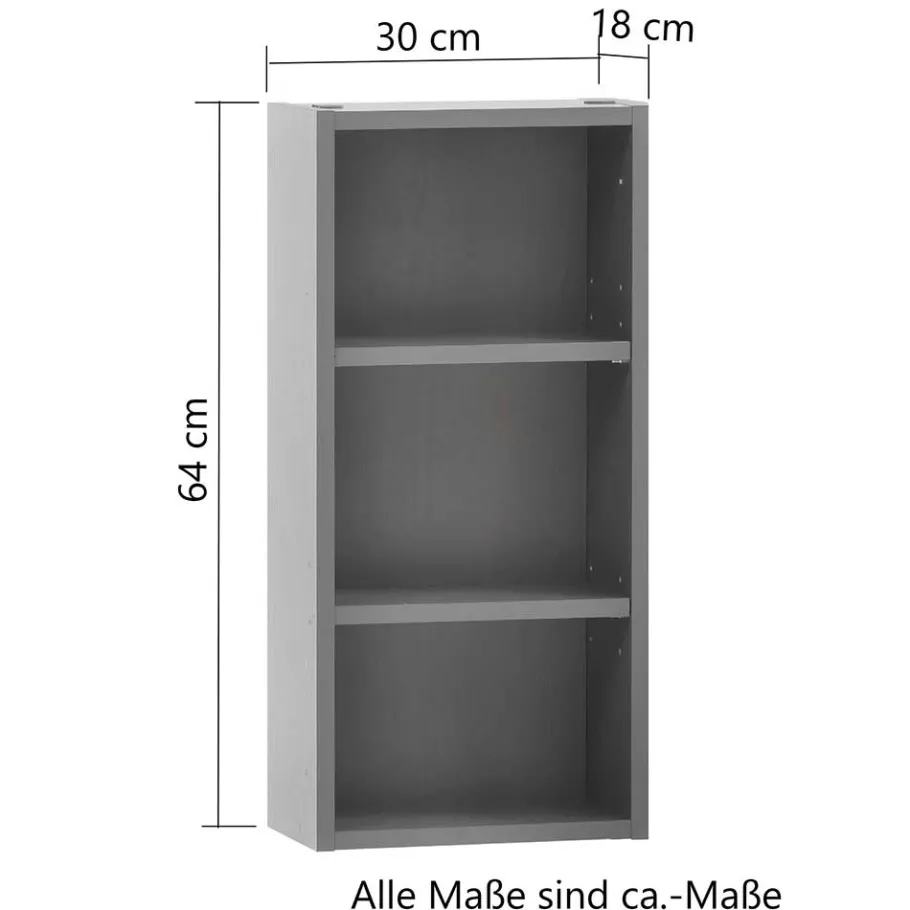 Outlet Wohnen 30x64x18 3 Fächer Badregal in Dunkelgrau - Breznia