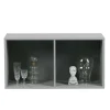 Hot Wohnen 81x41x35 2 Fächer Regal in Grau lackiert - Lanik