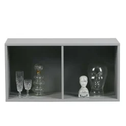 Hot Wohnen 81x41x35 2 Fächer Regal in Grau lackiert - Lanik