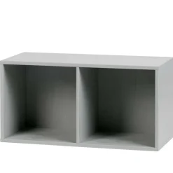 Hot Wohnen 81x41x35 2 Fächer Regal in Grau lackiert - Lanik