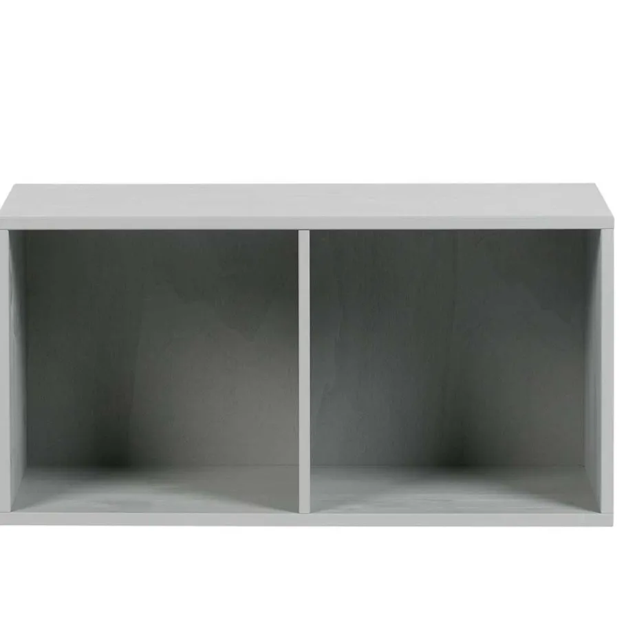 Hot Wohnen 81x41x35 2 Fächer Regal in Grau lackiert - Lanik