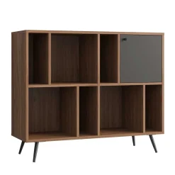 New Wohnen 118x76x40 7 Fächer Regal mit Tür - Nuies