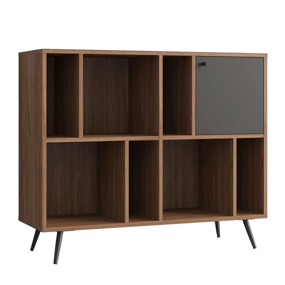 New Wohnen 118x76x40 7 Fächer Regal mit Tür - Nuies