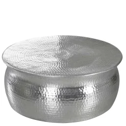 Online Wohnen 75x31x75 Alu Couchtisch in Silber - Cremo