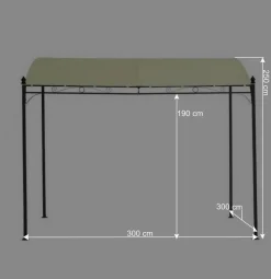 Clearance Wohnen 300x250x300 Anbaupavillon in Creme Textil - Natsonai