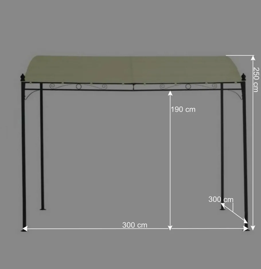 Clearance Wohnen 300x250x300 Anbaupavillon in Creme Textil - Natsonai