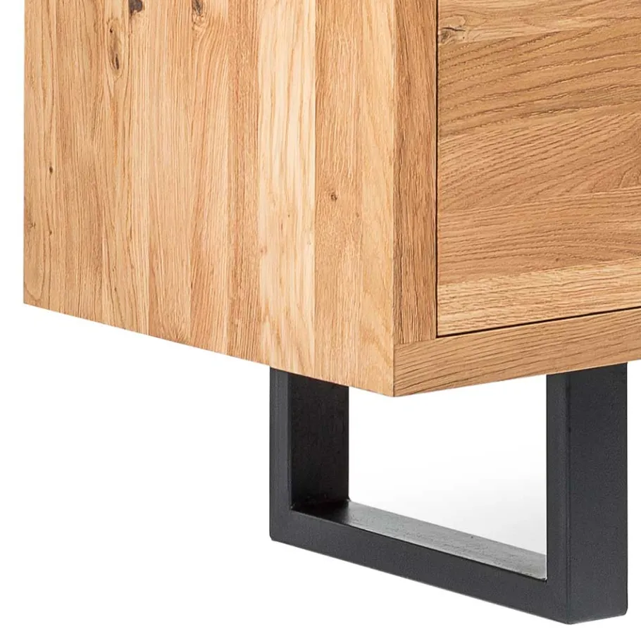 Best Wohnen 180x75x45 Asteiche Sideboard mit Metallfüßen - Ventida