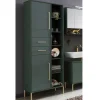 New Wohnen 67x184x33 Bad Hochschrank in Dunkelgrün & Gold - Aqua