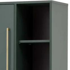 New Wohnen 67x184x33 Bad Hochschrank in Dunkelgrün & Gold - Aqua