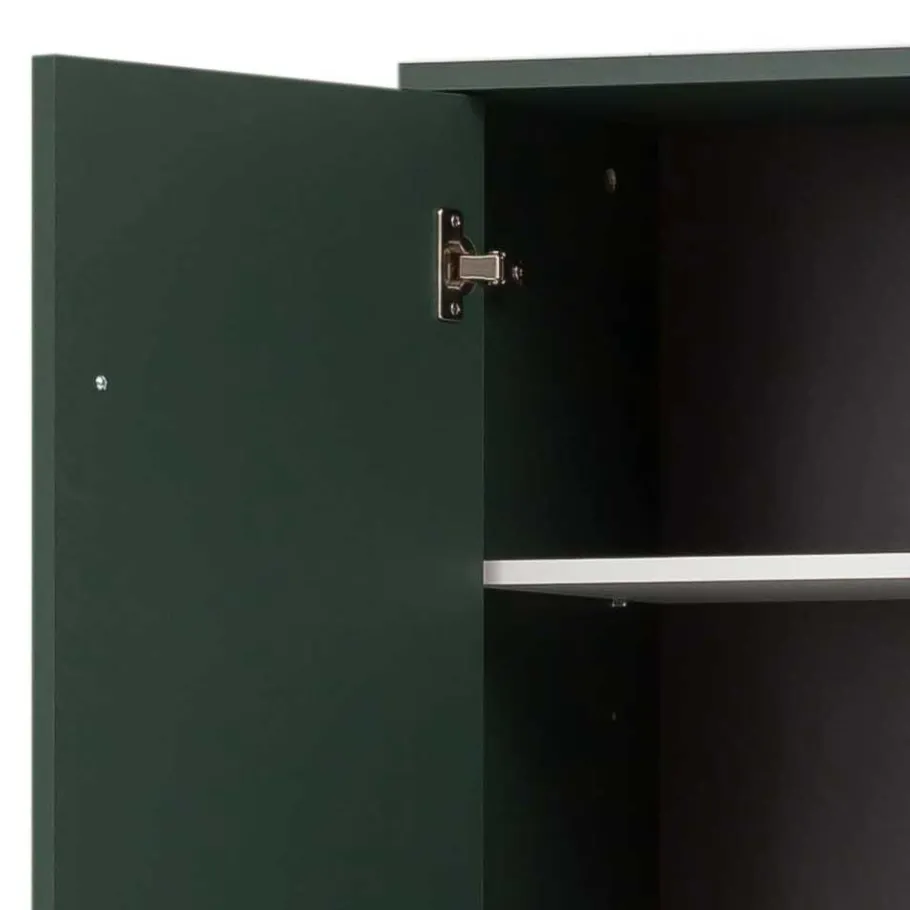 New Wohnen 67x184x33 Bad Hochschrank in Dunkelgrün & Gold - Aqua